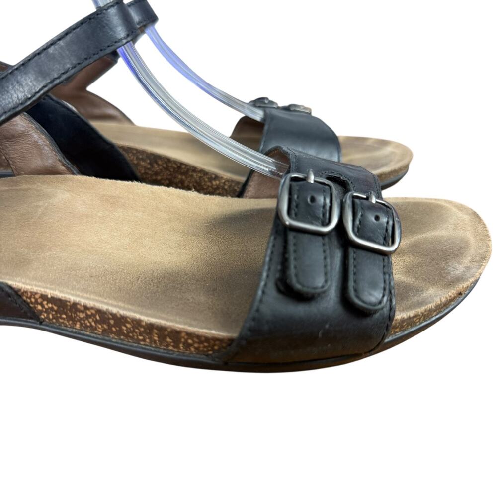 Dansko Rebekah 6021470200 Black Leather Sandals Ankle Strap Shoes sz 41 10.5 11 - Picture 13 of 16